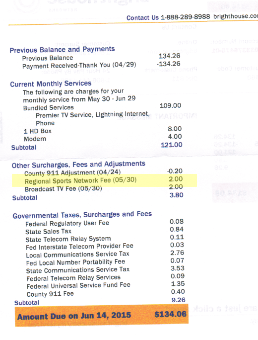 brighthouse cable bill