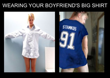 wearing your boyfriend's big shirt